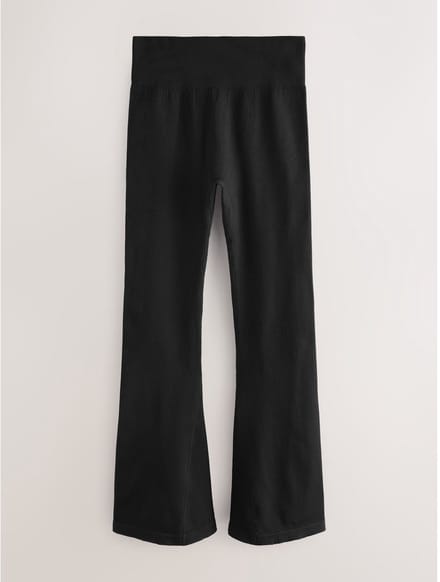 Next - Dames - Geribbelde kickflare leggings - Zwart