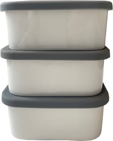 Serax vershouddoos porselein met siliconendeksel 13 cm - set van 3
