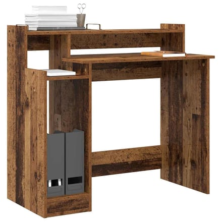 vidaXL - Bureau - Oudhout - 97 - x - 45 - x - 90 - cm - Bewerkt - hout