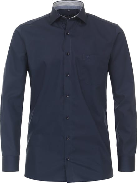 CASA MODA modern fit overhemd - popeline - blauw - Strijkvriendelijk - Boordmaat: 45
