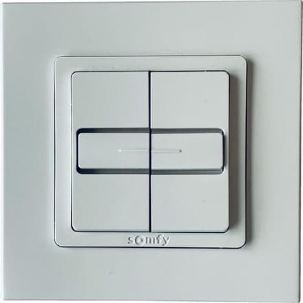 Somfy Inbouw drukknop Inis Duo met vast nulpunt voor 2 buismotoren
