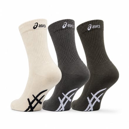 ASICS Sport 3 Pack Crew Sock - Sokken - 43-46 - Mantle Green/Birch/Brown Stone / Groen Beige Bruin - 3-Pack - Training
