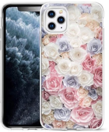 Cityhoesje - Backcover iPhone 14 Pro Max - Bloemen Roos