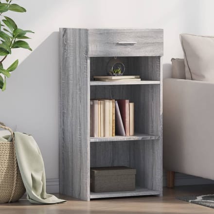 vidaXL - Dressoir - 45x42,5x93 - cm - bewerkt - hout - grijs - sonoma - eikenkleurig