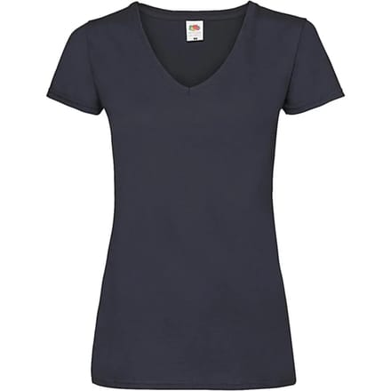 Dames-T-shirt met V-hals Fruit of the Loom Valueweight