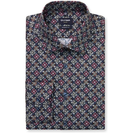 OLYMP Luxor Overhemd, Modern Fit, New Kent, Marineblauw