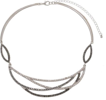 Behave - Statement ketting dames - Klassiek design - Steentjes - 41 cm