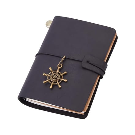 Dailygoods - Handgemaakt Echt Lederen Reisdagboek met Legering Charme
