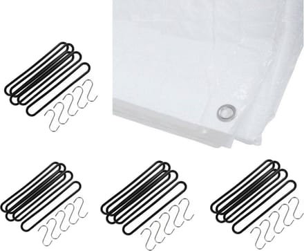 FX Tools - Afdekzeil wit 4 x 6 meter met 20x spanrubbers en S-haken