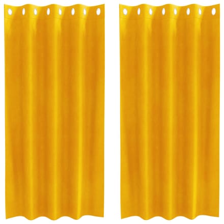 vidaXL - Gordijnen - 2 - st - Mosterdgeel - 140 - x - 175 - cm - fluweel
