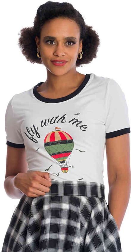 Banned - Fly With Me Dames T-shirt - 2XL - Wit