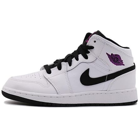 Jordan 1 Mid Wit Zwart Fuchsia Blast GS 555112-138 40.5