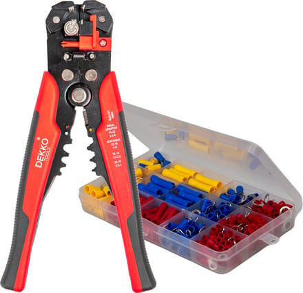 Dekko Tools Professionele automatische striptang - krimp- en isoleertang Gratis accessoires set