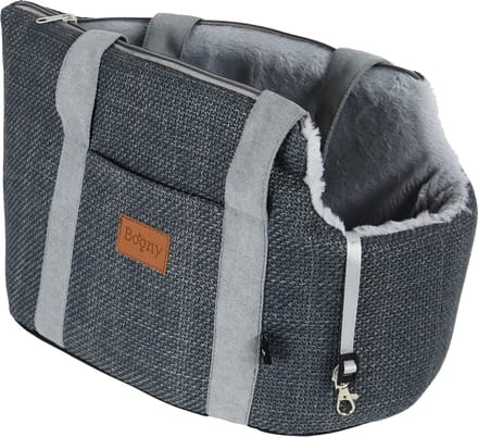 Boony Hondentas Linnenlook + Draagband Grijs 46 cm