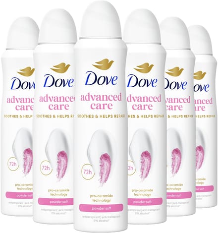 Dove - Anti-Transpirant Deodorant Spray - Advanced Care - Powder Soft - 6 x 150 ml