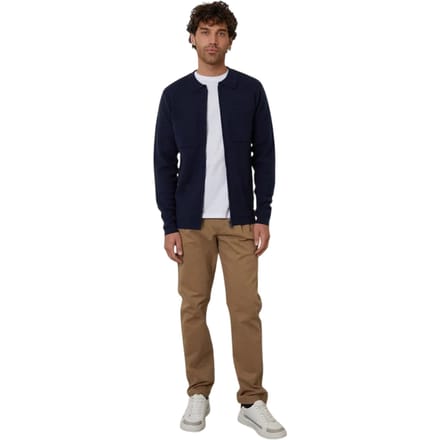Threadbare Gebreid herenvest met ritssluiting aan de voorkant (Marine)
