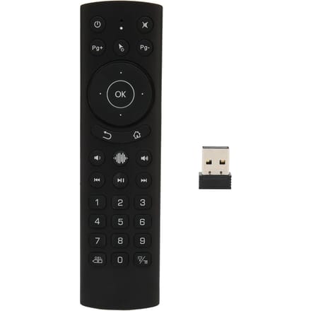 Bluetooth Afstandsbediening Spraak IR Leren Achtergrondverlichting Draadloze Muis Afstandsbediening voor TV Box Projector black