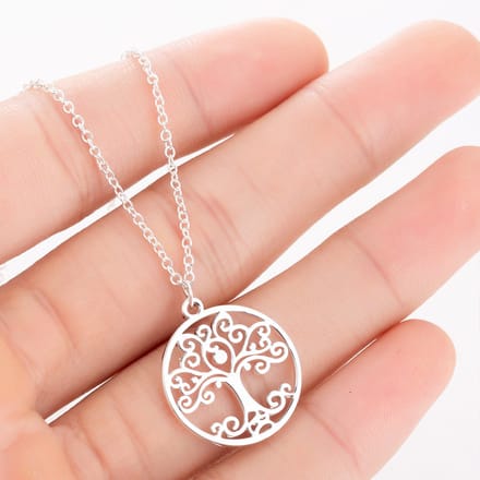 Joboly Levensboom Ketting Tree of Life - Dames - Zilverkleurig - 45 cm