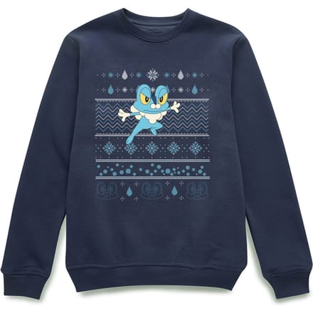 Pokemon Froakie Christmas Christmas Jumper - Navy - M
