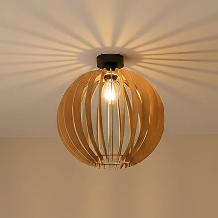 MCJ Plafondlamp Clay, Ø 23 cm, berkenmultiplex, E27