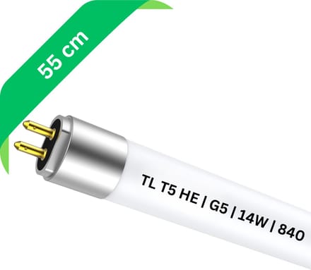 T5 TL buis 55 cm – 14W – G5 fitting – Ø 1.6 cm – 840 Koel Wit 4000K