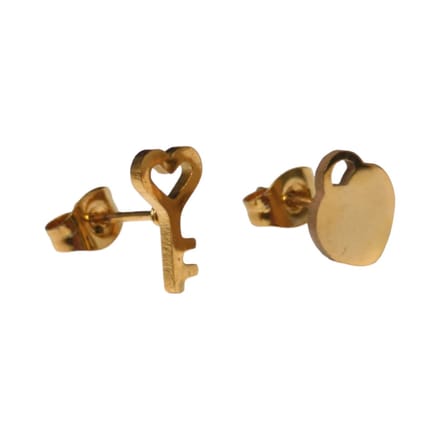 Sleutel oorbellen - Stijlvolle stalen accessoires - 10mm - hartje