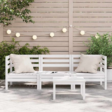 vidaXL - Tuinbank - 3-zits - massief - grenenhout - wit