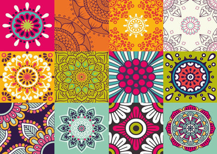 Placemat vinyl | Retro Flower | 4 stuks