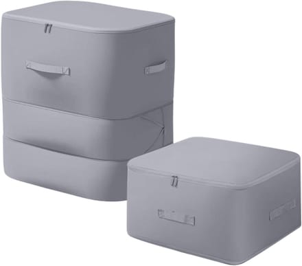Deken opbergzakken - Dekbed organizer - Ruimte besparen - Transparant venster - 61 cm - Grijs