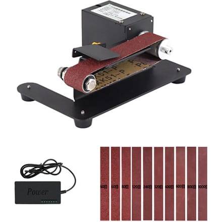 250W Mini Bandschuurmachine Elektrische Bankslijpmachine Schuurmachine 7 Snelheid Verstelbare Controle Klein US Plug & Type 1 zwart