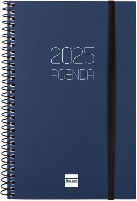 Kalender 2025 Spiraalbinding Weekoverzicht Liggend Formaat 12 Maanden Blauw