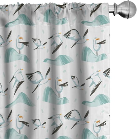 ABAKUHAUS Vogelgordijnen – 2x75x175 cm – Microvezel – Teal Olijfgroen