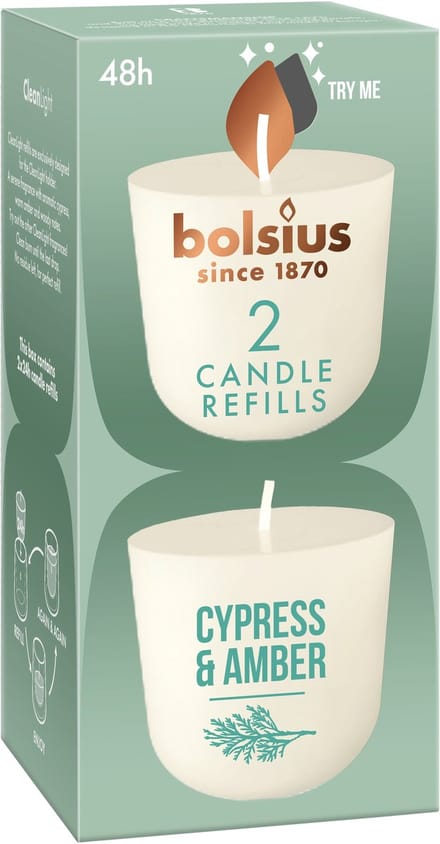 Bolsius Geurkaars Navulling Cypress & Amber -