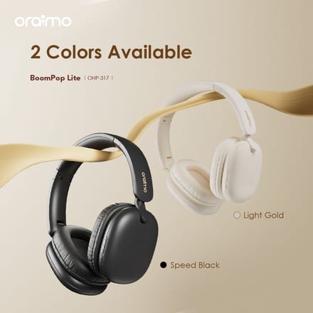 oraimo BoomPop Lite – Draadloze Koptelefoon – 65u Batterij – ENC Microfoon – Gaming Mode - Gris antraciet