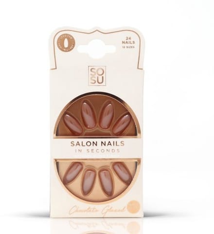 Sosu Salon Nagels in Seconden Chocolate Glazed incl. lijm 24 stuks