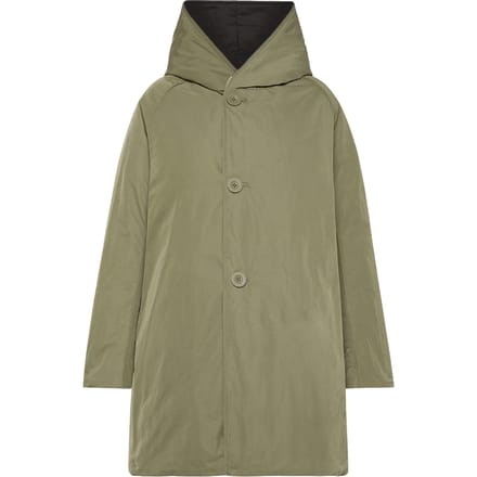 Raincoat gevoerde vrouw Oof Omkeerbaar Lang zwart en groen