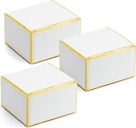 PartyDeco cadeaudoosje - Bruiloft bedankje - 40x - wit/goud - papier - 6 x 4 cm