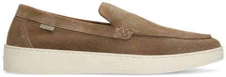 Manfield - Heren - Taupe suède loafers - Maat 43