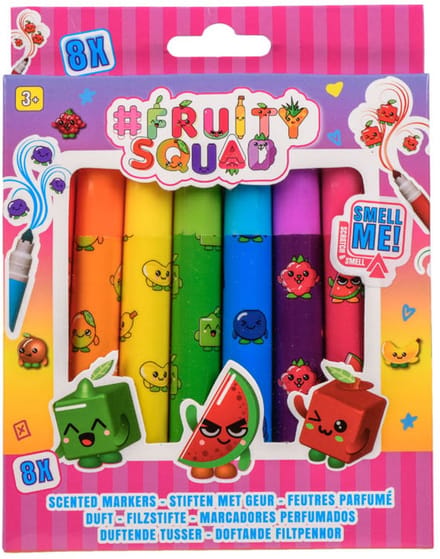 Fruity Squad Stiften Brede Punt met Geur, 8st.