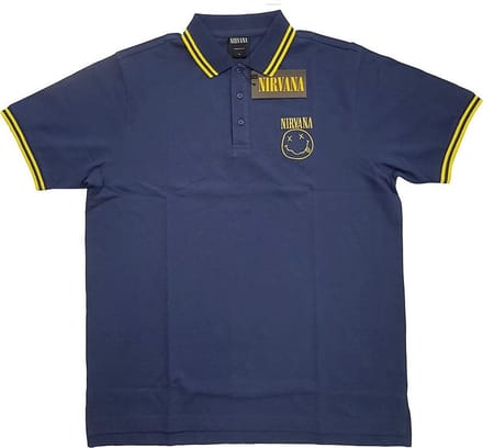 Nirvana - Happy Face Polo shirt - L - Blauw