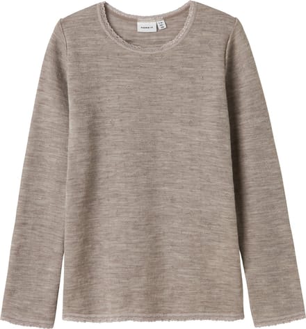 NAME IT - NKFWANG WOOL NEEDLE LS TOP SOLID - Meisjes - Lange mouwen shirts