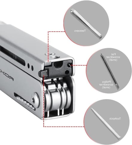 13-in-1 Multischaar EDC met Tandenstoker en Pincet - Compact en Functioneel Gereedschap voor Dagelijks Gebruik
