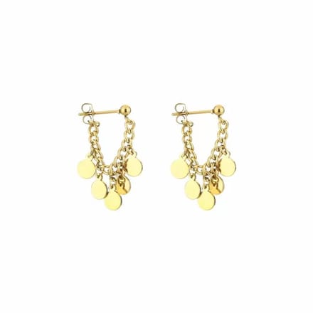 Bijoutheek Oorknoppen Chain Discs Gold