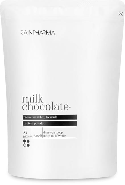 RainPharma Milk Chocolate Eiwitpoeder - Eiwitshake 510g - Whey - Zonder Sucralose - Vegetarisch - 17 Porties - Chocolade - 18 gram eiwitten