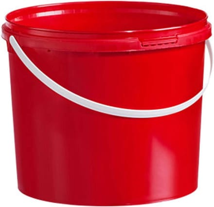 Kunststof emmer - Opslag container - Huishoudelijk gebruik - Inclusief passend deksel - 5.5 liter - Rood