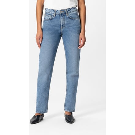 Mud Jeans Go Mid Straight Stone Vintage Maat: W32L30 | Straight Jeans Outlet | Dames | Blauw