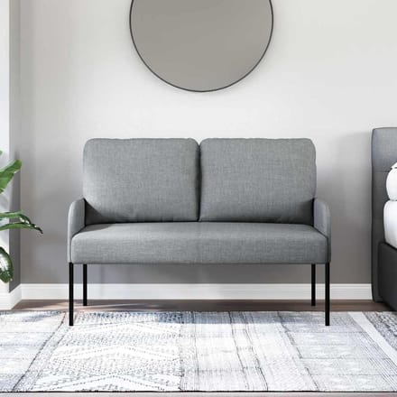 vidaXL - Banken - met - kussen - 110cm - Lichtgrijs - Multiplex