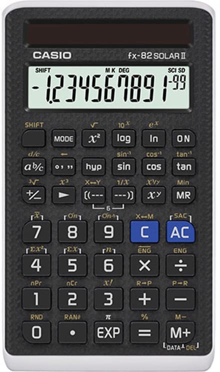 Casio FX-82Solar II Pocket Wetenschappelijke rekenmachine Zwart calculator