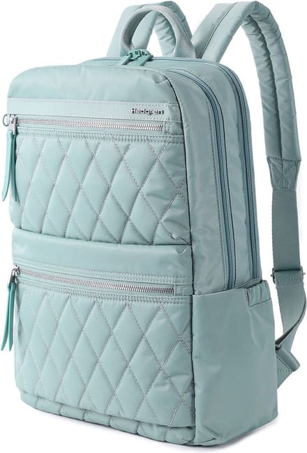 Hedgren Rugzak met laptopvak Inner City Ava Square Backpack RFID 15,6" Quilted Sage Mintgroen