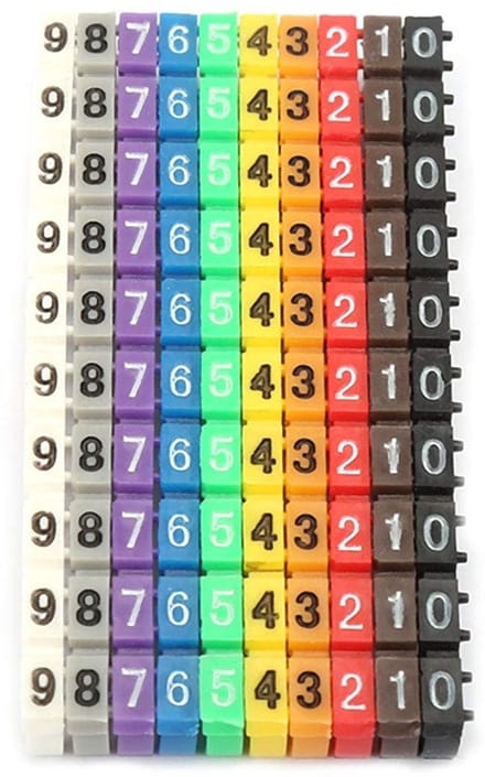 Dailygoods - 100 Kleurrijke Draadnummerlabels voor Eenvoudige Kabelmarkering